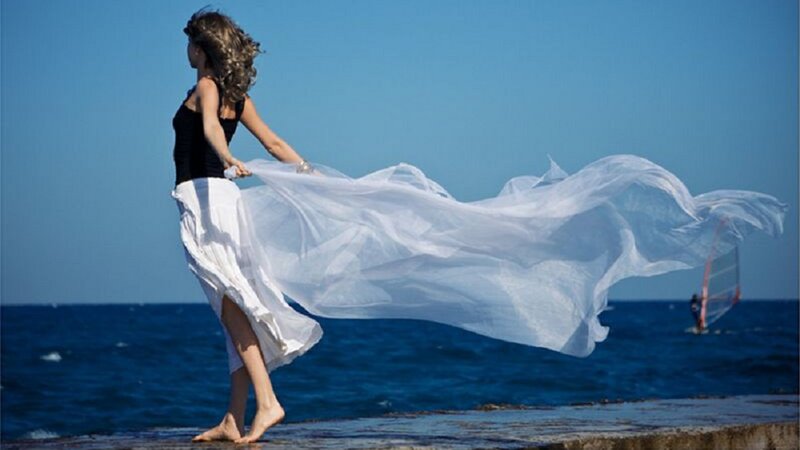 Woman with Flowing Skirt
