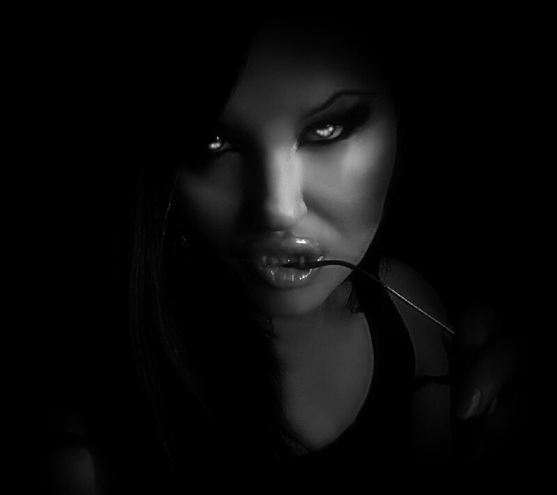 woman with fork in mouth