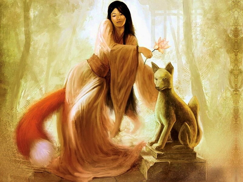 Woman with Fox — Brown