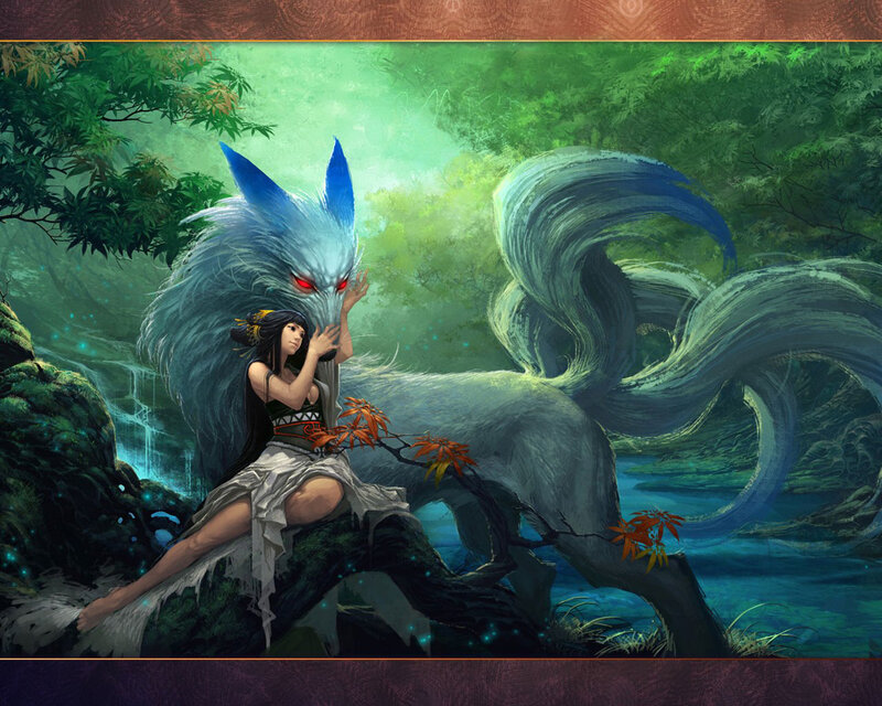 Woman with Fox Creature
