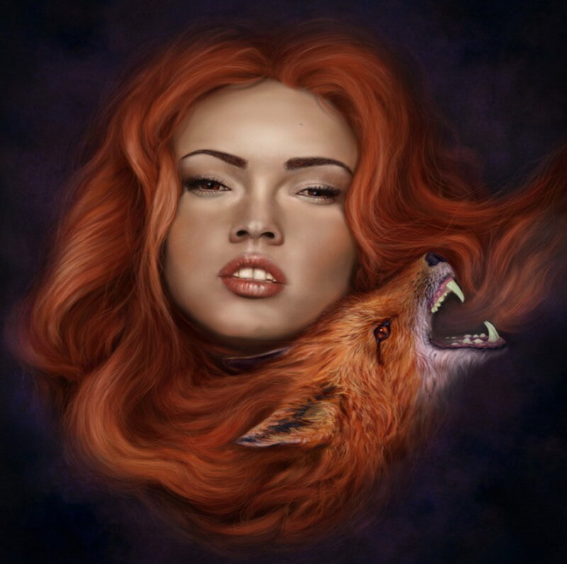 Woman with Fox Head