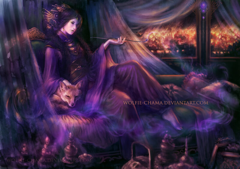 Woman with Fox in Chair