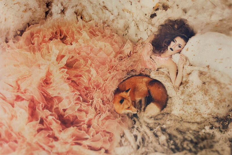 Woman with Fox in Ruffles