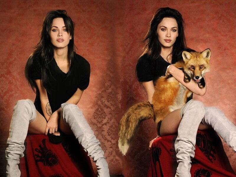 Woman with Fox — Red, Dramatic