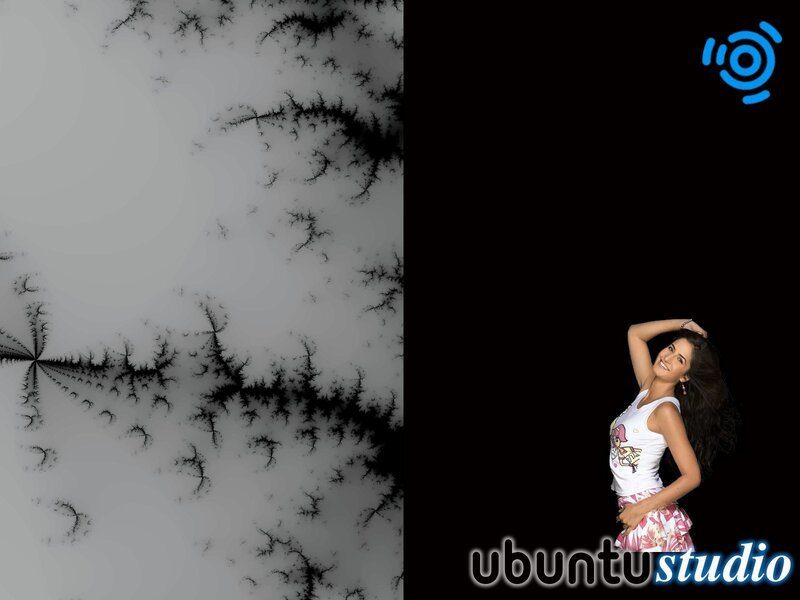 woman with fractal background