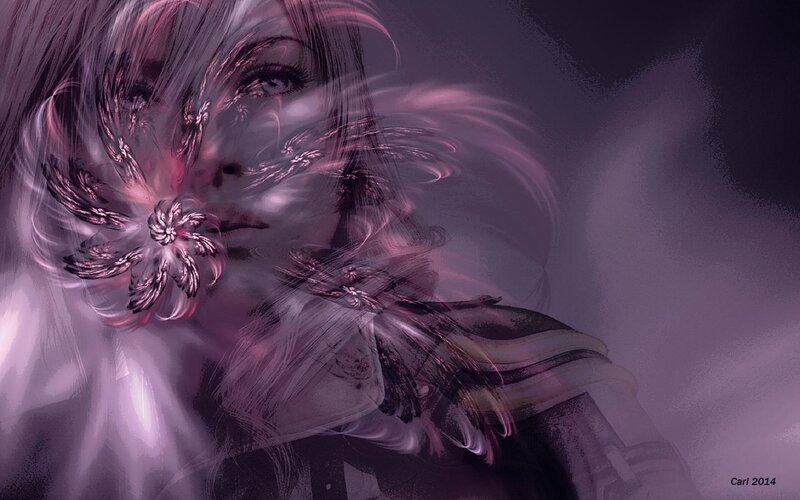 Woman with Fractal Effects — Purple