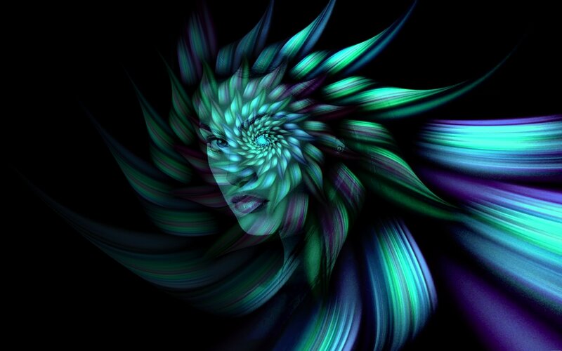 Woman with Fractal Face