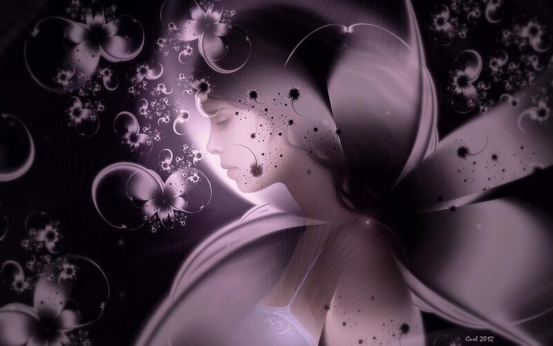 Woman with Fractal Flowers