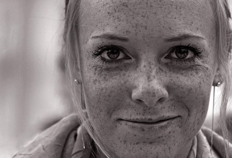 Woman with Freckles — Black, Neutral