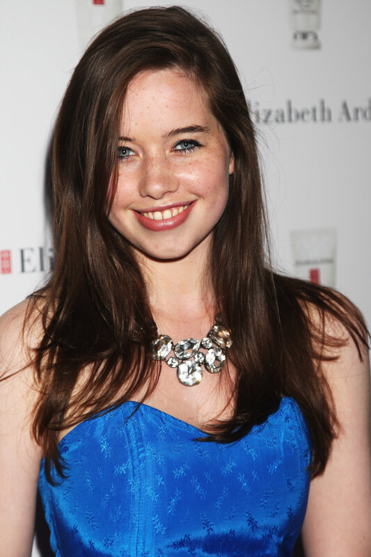 Woman with Freckles — Blue, Smiling