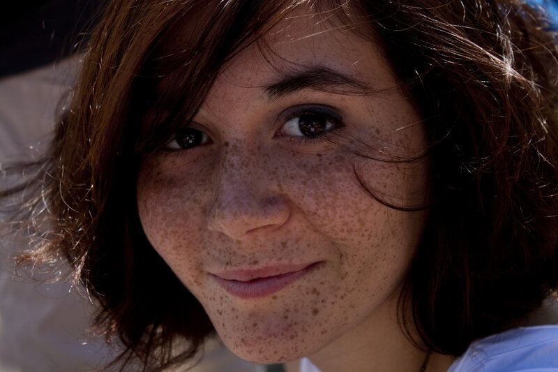 Woman with Freckles — Brown, Calm