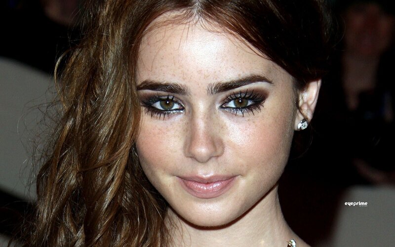 Woman with Freckles — Brown, Neutral, Photograph, Makeup, Earring