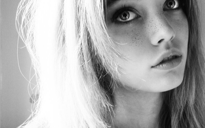 Woman with Freckles — Hair