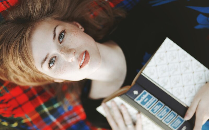 Woman with Freckles — Red, Calm, Photograph, Book
