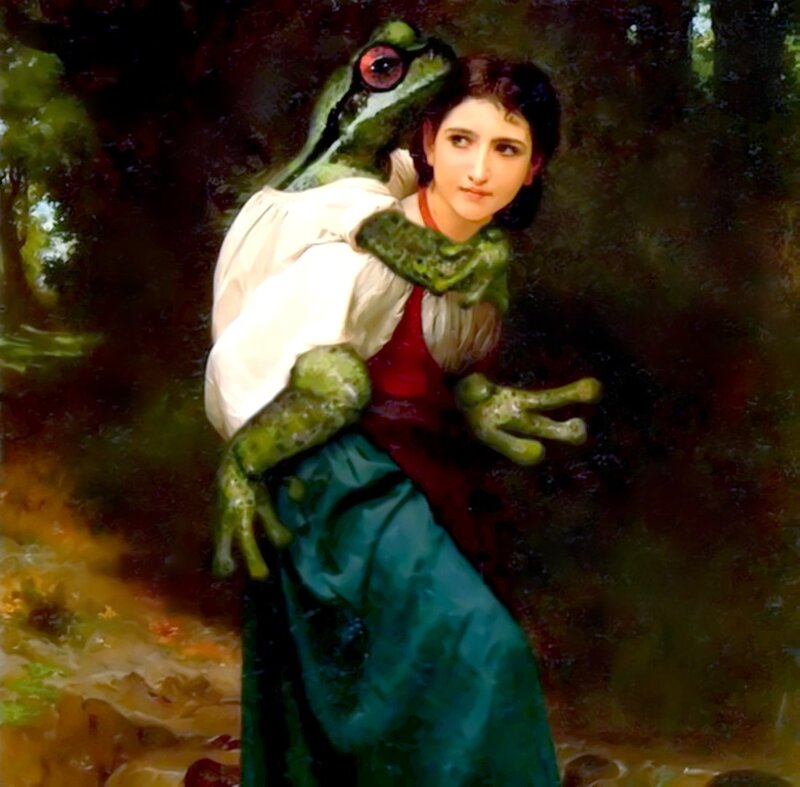 Woman with Frog — Green