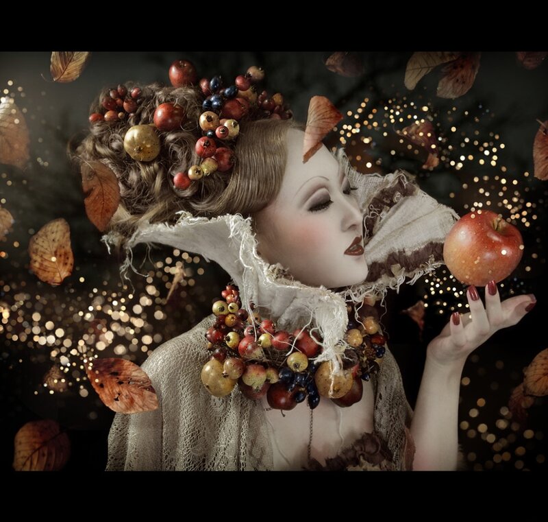Woman with Fruit Crown — Brown