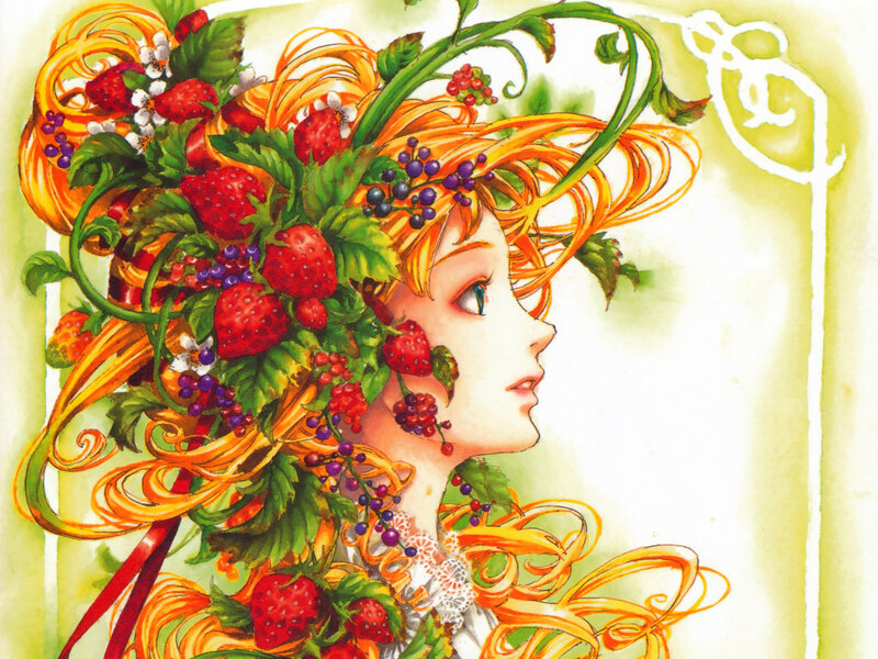 Woman with Fruit in Hair