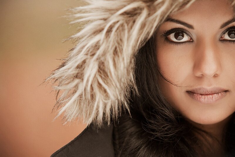 woman with fur hood
