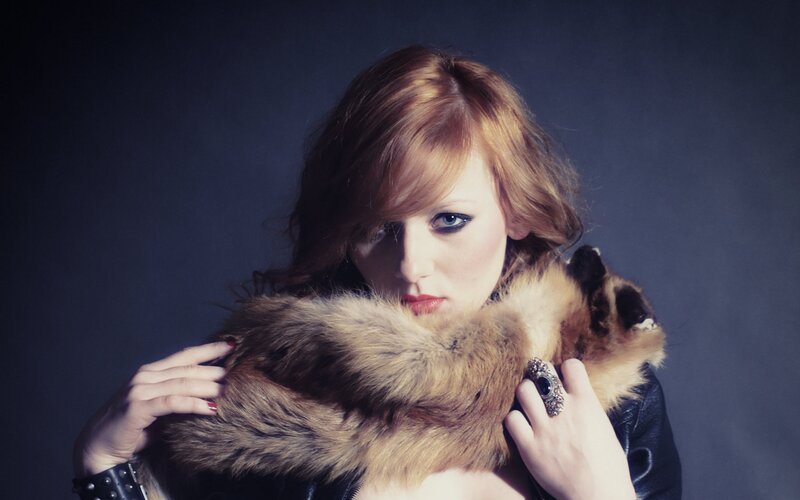 woman with fur stole