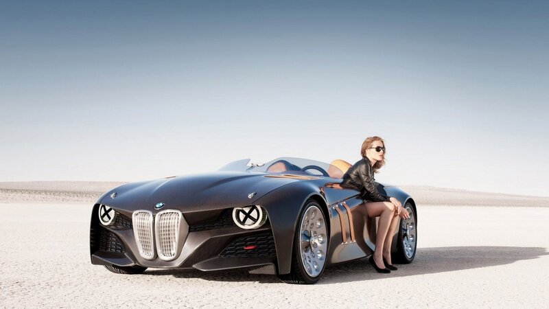 woman with futuristic car
