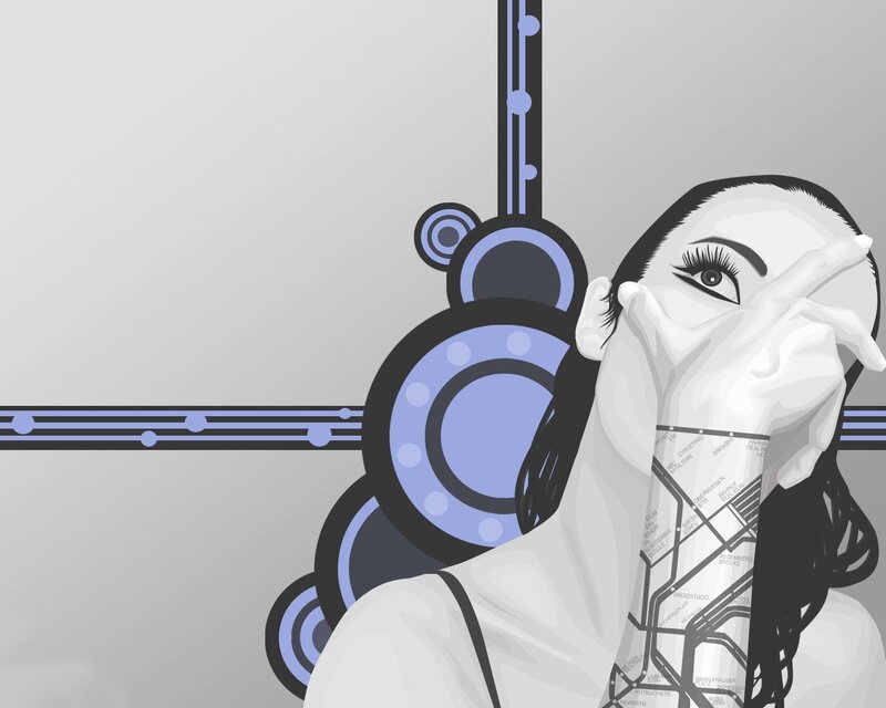 woman with futuristic design