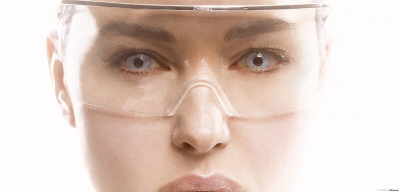 woman with futuristic goggles