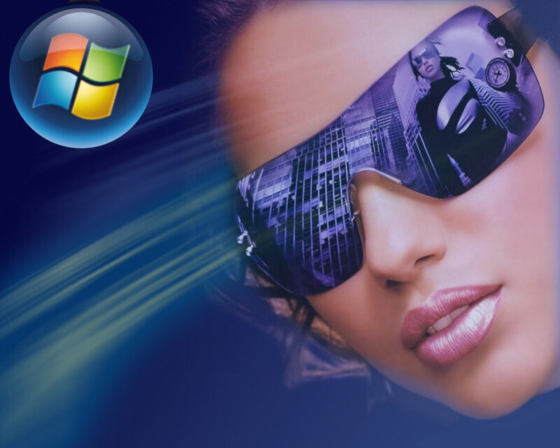 woman with futuristic sunglasses