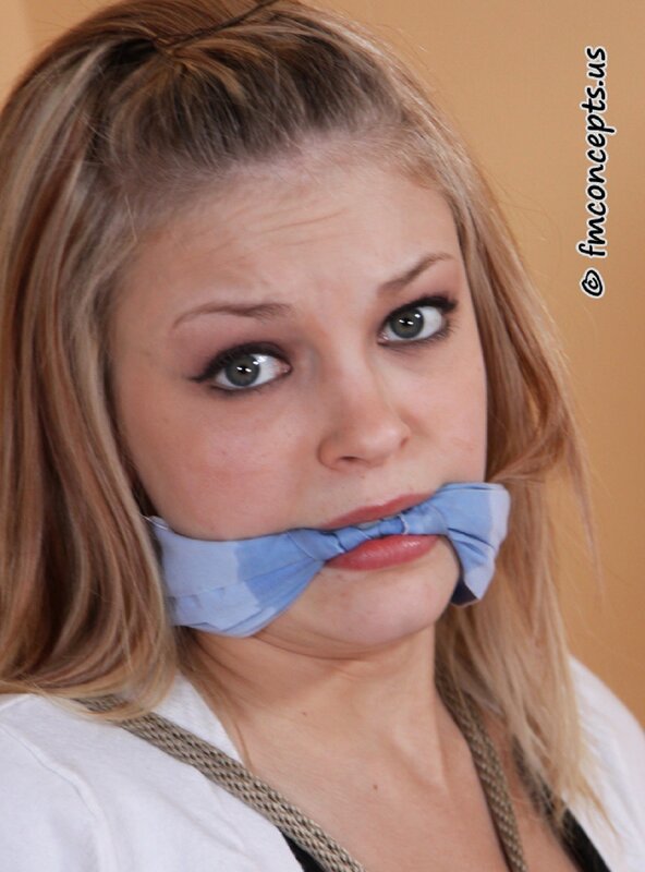 woman with gagged mouth