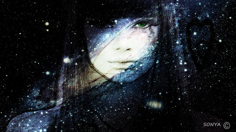 Woman with Galaxy Face