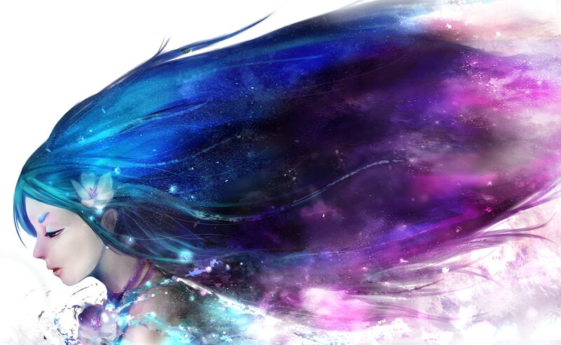 woman with galaxy hair