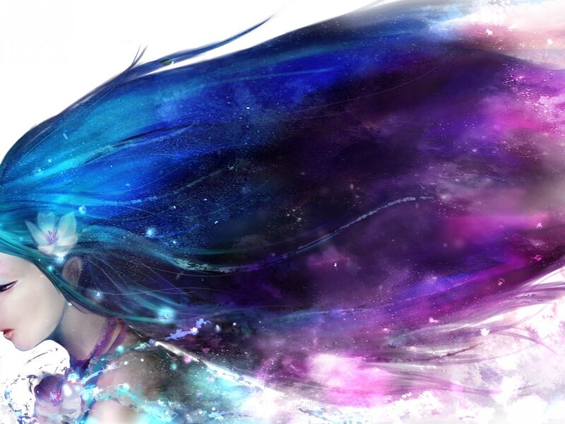 Woman with Galaxy Hair — Blue