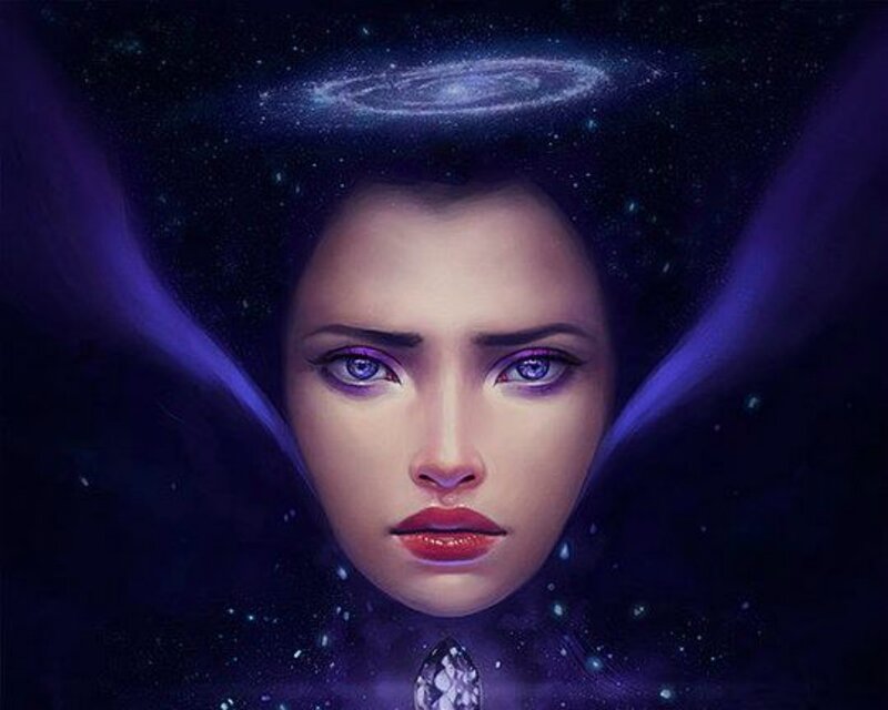 Woman with Galaxy Halo — Purple