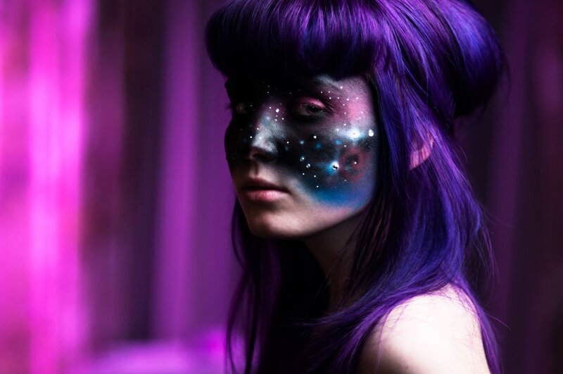 Woman with Galaxy Makeup
