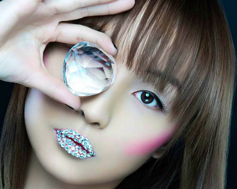 Woman with Gem Lips