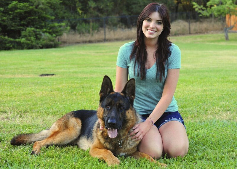 Woman with German Shepherd