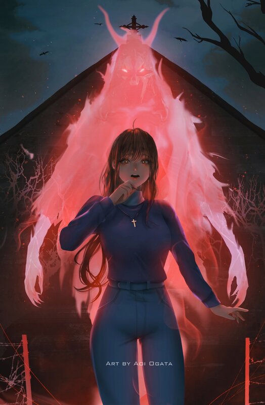 Woman with Ghost Behind