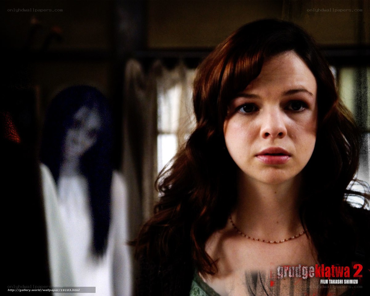 woman with ghost in background