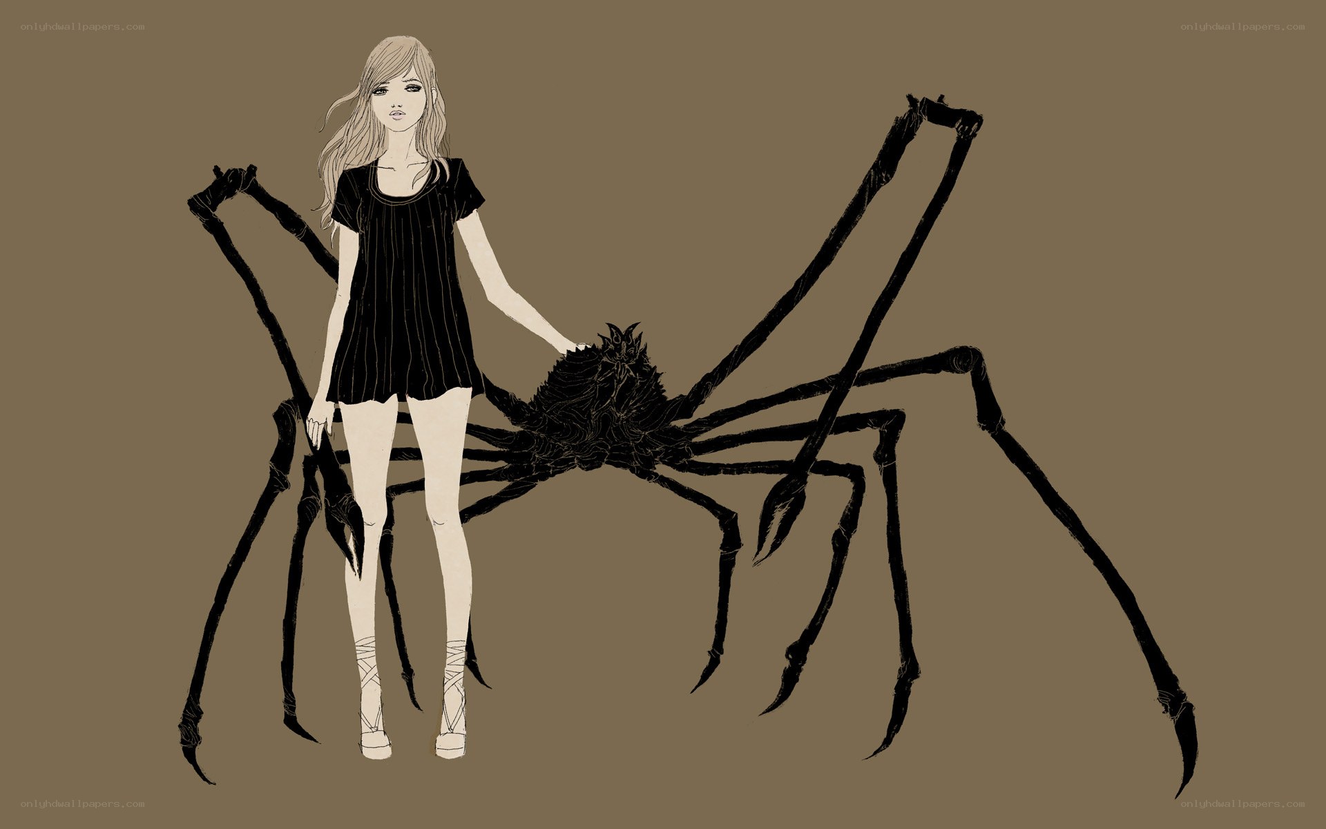 woman with giant spider
