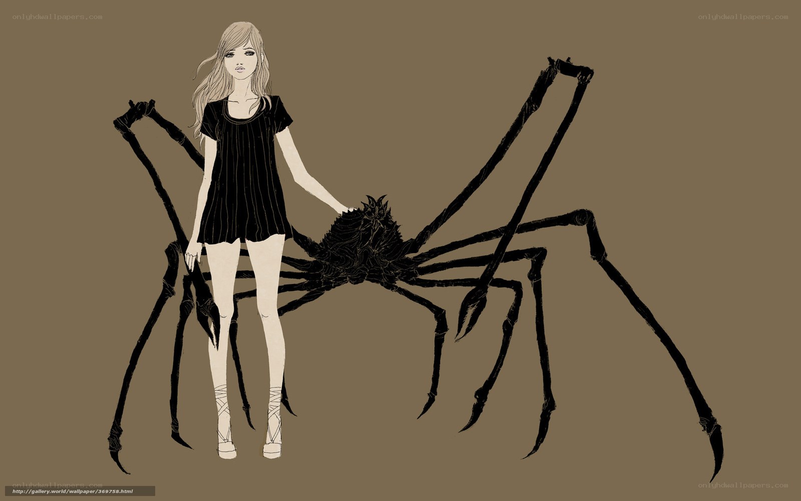 woman with giant spider