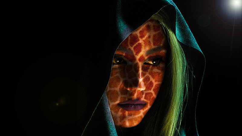 Woman with Giraffe Face Paint
