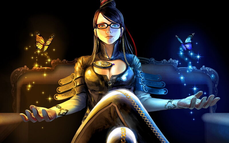Woman with Glasses and Butterfly — Black, Dramatic