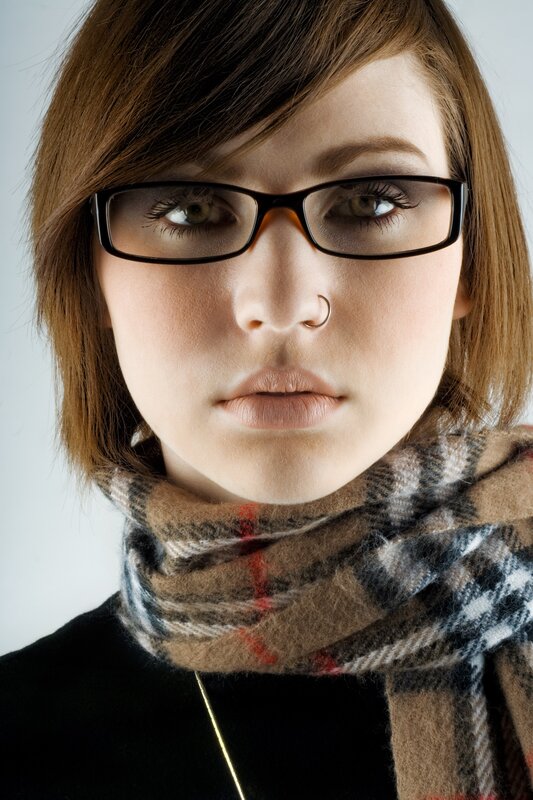 woman with glasses and scarf