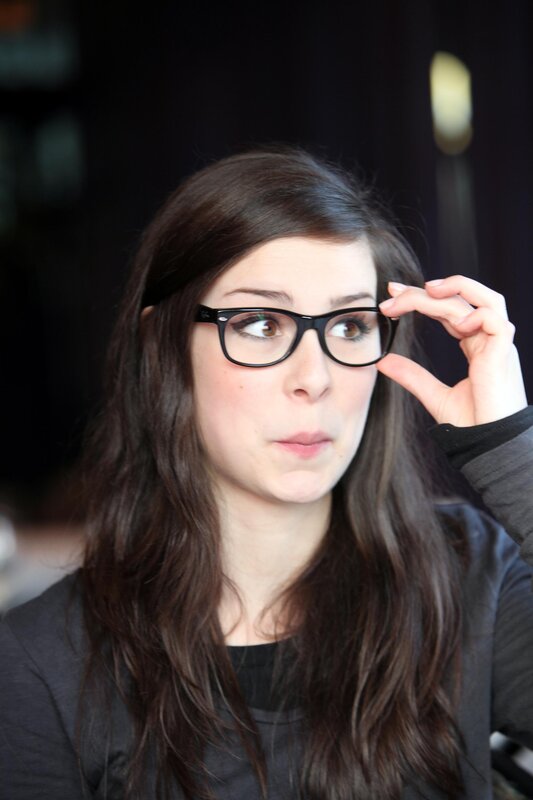 Woman with Glasses — Black, Neutral, Photograph, Hand, Brown
