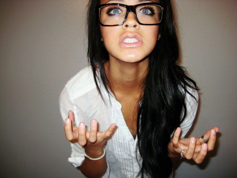 Woman with Glasses — Black, Neutral, Photograph, White Shirt