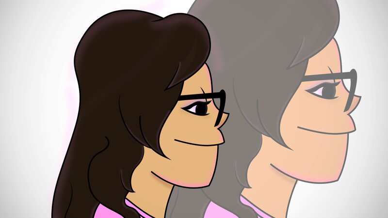 Woman with Glasses — Brown, Neutral, Digital Art