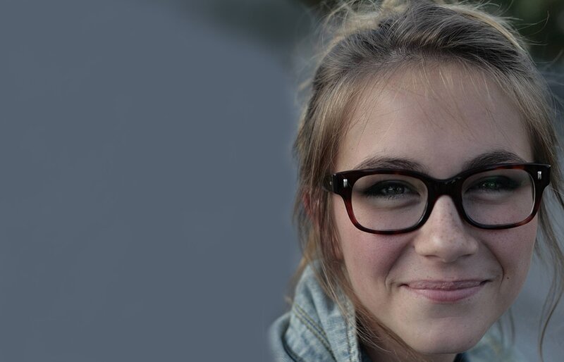 Woman with Glasses — Gray