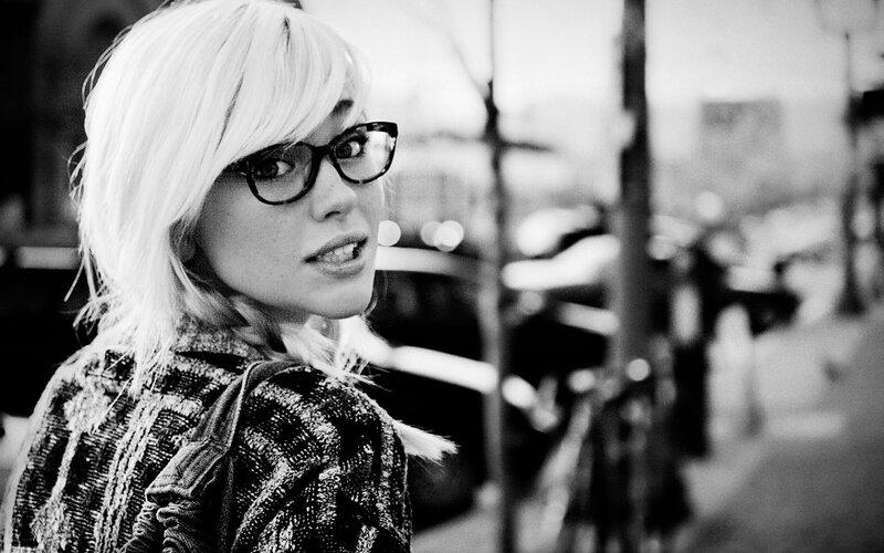 woman with glasses on street