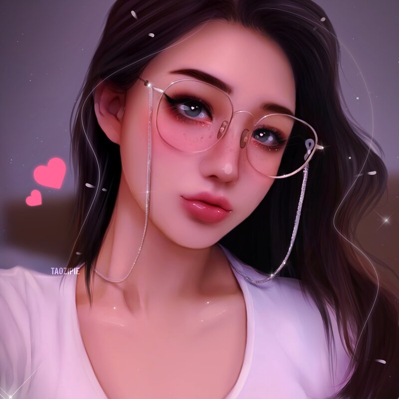 Woman with Glasses — Pink, Dreamy