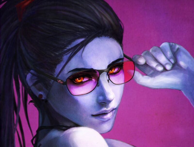 Woman with Glasses — Purple, Dramatic
