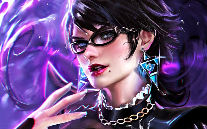 Woman with Glasses — Purple